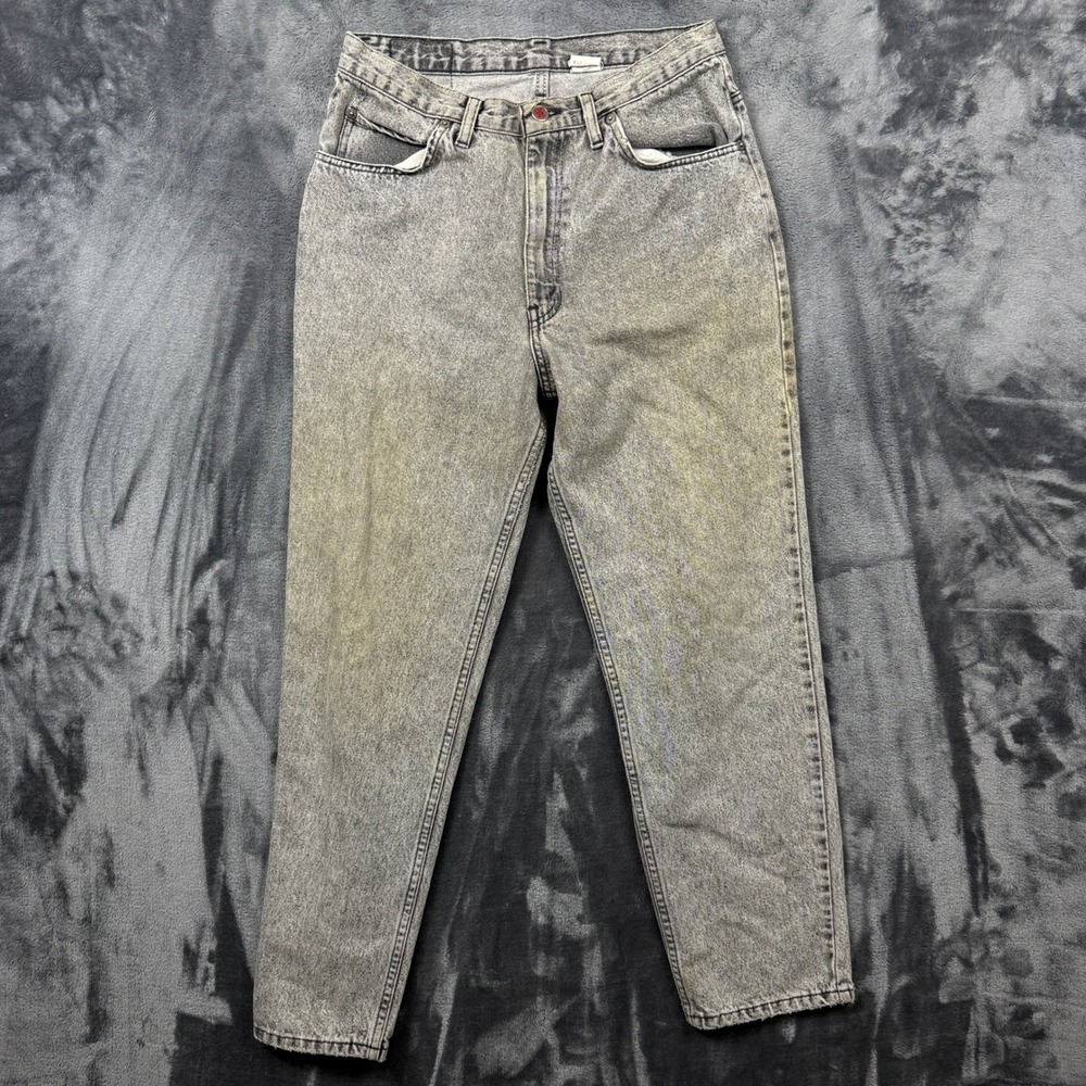 Brittania Jeans Mens 32x30 Gray Good Vintage Acid Wash Tapered Leg Denim